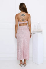 Sparkling Moment Maxi Dress Pink