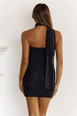 Subtly Stunning Mesh Strapless Mini Dress Black