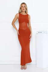 Dewy Radiance Maxi Dress Rust