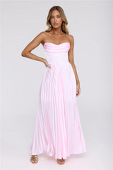 Starlit Kiss Satin Maxi Dress Blush