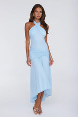 Late Night Society Lace Halter Maxi Dress Blue