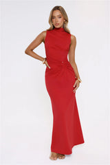 Radiant Petal Maxi Dress Red