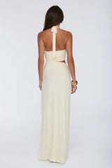Secret Bloomers Halter Maxi Dress Yellow