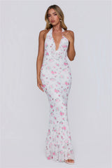Little Luxe Halter Maxi Dress White