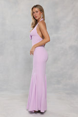 Lavender Glow Halter Maxi Dress Lilac