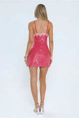 Under Manhattan Stars Sequin Mini Dress Pink