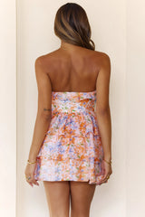 Sol Strapless Mini Dress Orange