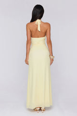 Secret Embrace Halter Maxi Dress Yellow