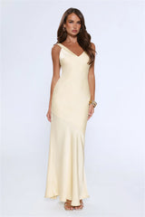 Life’s A Movie Satin Maxi Dress Yellow