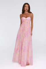 Twilight Spell Strapless Maxi Dress Floral