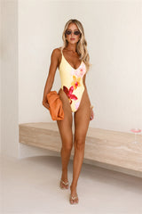 Vibrant Splash Swimsuit Lemon Flower Pop