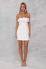 Wild Rose Affair Strapless Mini Dress White