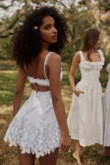Bluebell Scallop Lace Broderie Anglais Mini Sundress