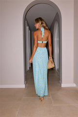 Garden Girly Halter Maxi Dress Ditsy Floral