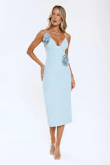 Soft As A Secret Midi Dress Blue