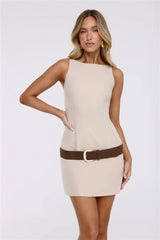 The Influence Edit Mini Dress Beige
