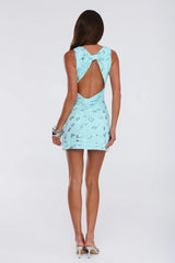 Good Mood Only Lace Mini Dress Aqua