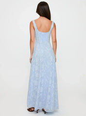 Margaux Burnout Maxi Dress Blue