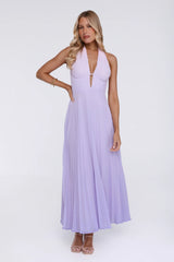 Chic Energy Shift Halter Maxi Dress Purple