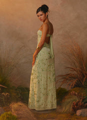 Celandine Beaded Maxi Dress - Lime
