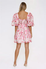 Free To Be Puff Sleeve Floral Mini Dress Pink