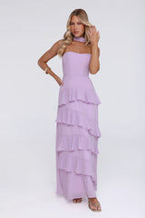 Sunset Reverie Strapless Maxi Dress Lilac
