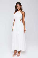 Soft Swoon Halter Maxi Dress Off White