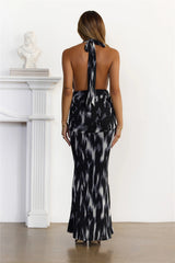 Statement Hour Knit Halter Maxi Dress Multi