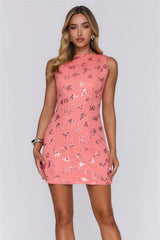 Good Mood Only Lace Mini Dress Peach