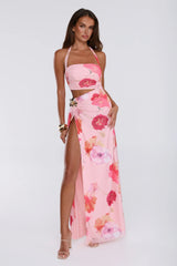 Sunrise To Spotlight Halter Maxi Dress Pink
