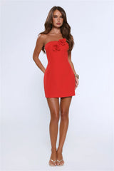Viva La Vibes Strapless Mini Dress Red