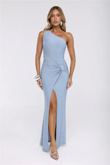Dazzle Kiss One Shoulder Maxi Dress Blue