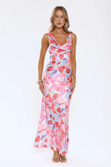 Hot Girl Hours Satin Maxi Dress Floral