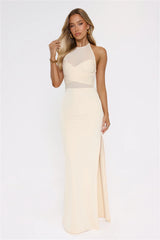 Candlelight Secrets Halter Maxi Dress Butter