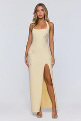 Too Hot To Miss Halter Maxi Dress Yellow