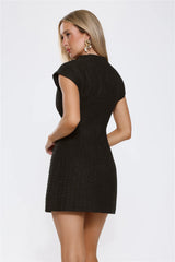 Good Outfit Day Tweed Mini Dress Black