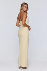Too Hot To Miss Halter Maxi Dress Yellow