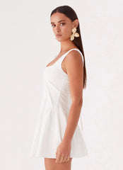 Mollie Linen Mini Dress - White