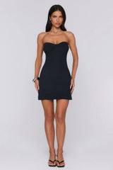 Make It Work Strapless Mini Dress Black