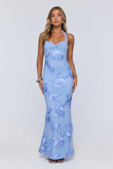 Love Muse Halter Maxi Dress Blue