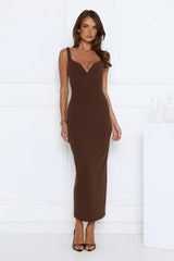 Imperial Glow Maxi Dress Chocolate