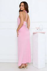Pretty Icon Halter Maxi Dress Pink