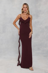 Pop Of Drama Maxi Dress Chocolate