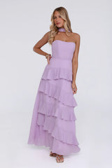 Sunset Reverie Strapless Maxi Dress Lilac