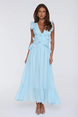 Evening Luxe Maxi Dress Light Blue