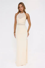 Candlelight Secrets Halter Maxi Dress Butter