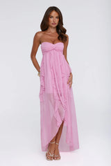 The Attention Rule Strapless Maxi Dress Pink