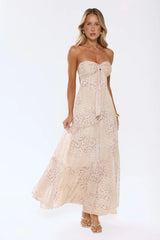 Cloud Leopard Strapless Maxi Dress Leopard