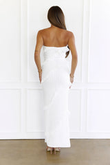 Stay Effortless Strapless Maxi Dress White