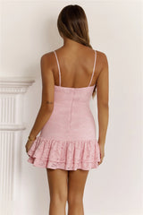 Love In Motion Lace Mini Dress Pink